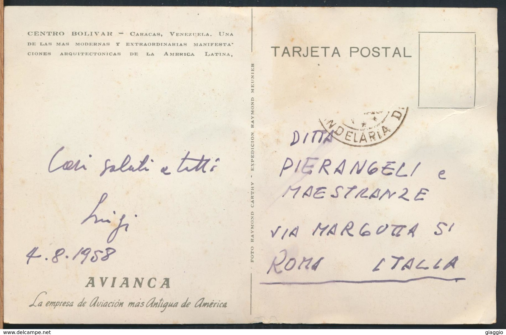 °°° 13090 - VENEZUELA - CARACAS - CENTRO BOLIVAR - 1958 °°° - Venezuela