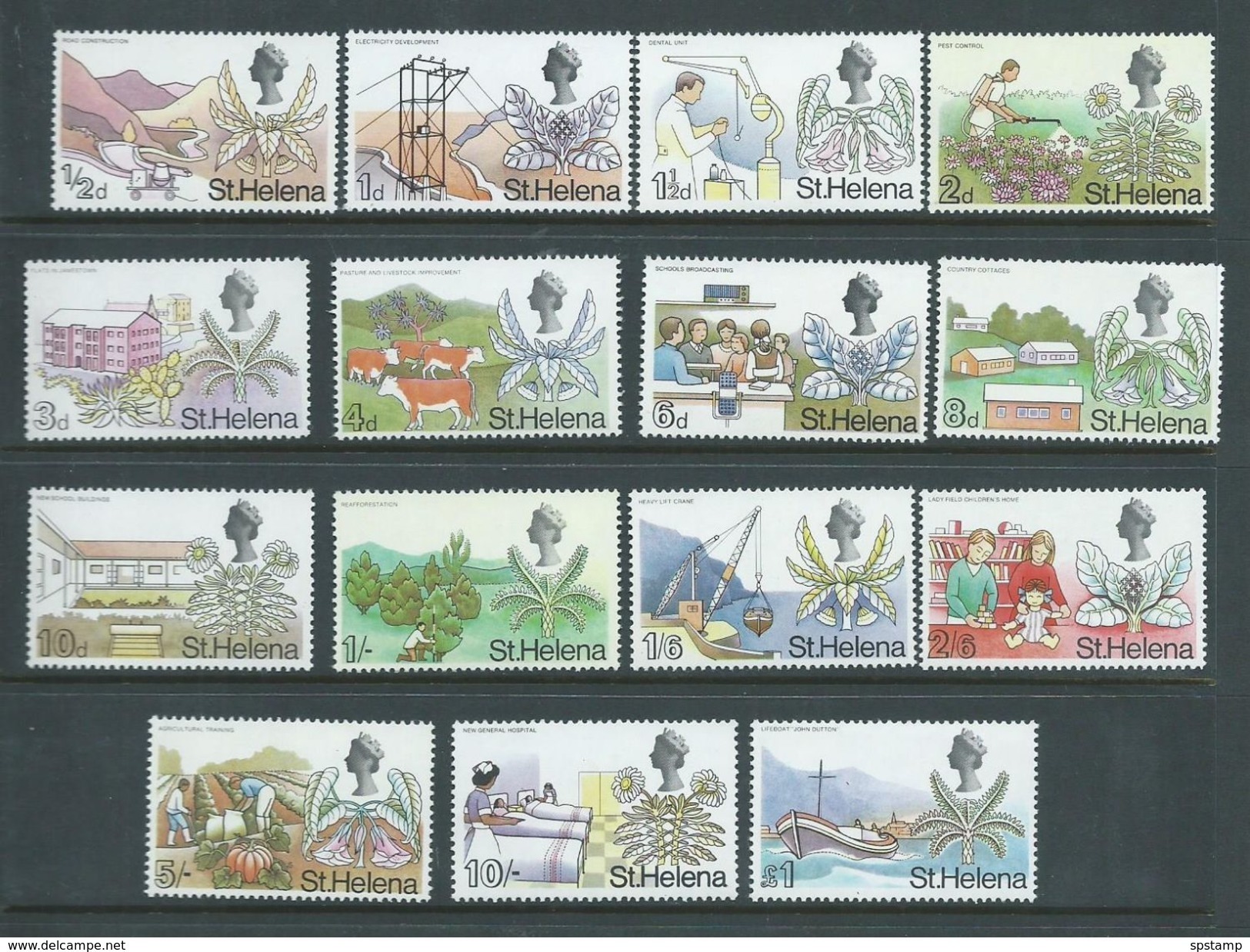 St Helena 1968 Definitive Set 15 MNH - Saint Helena Island