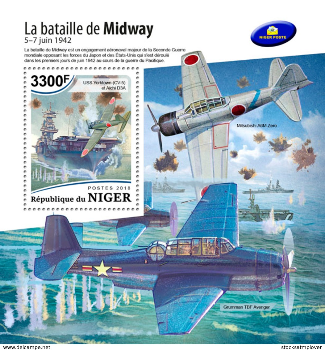 Niger 2018   The Battle Of Midway , World War II  S201812 - Niger (1960-...)