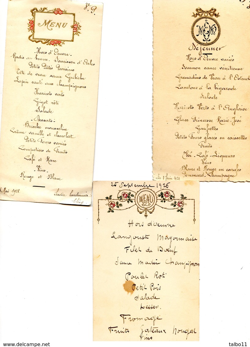 Lot De 4 Menus - Menu
