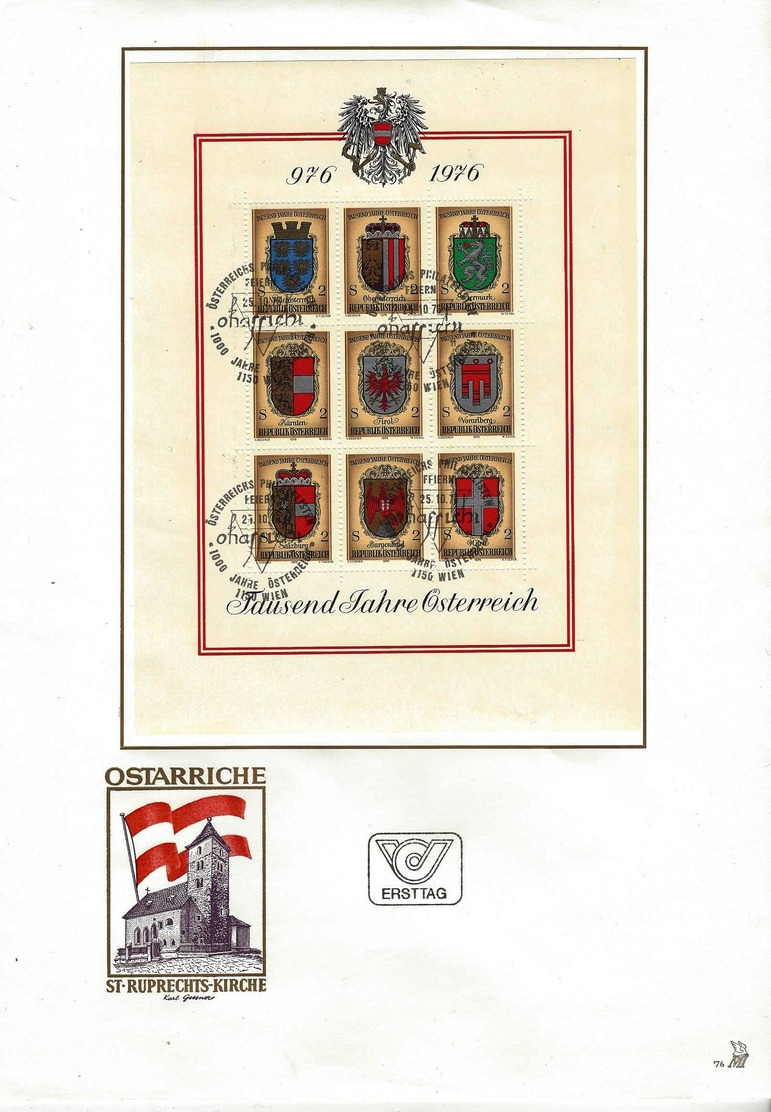 ÖSTERREICH - FDC Mi-Nr. Block 4 - 1000 Jahre Österreich Auf A4-Kuvert - FDC