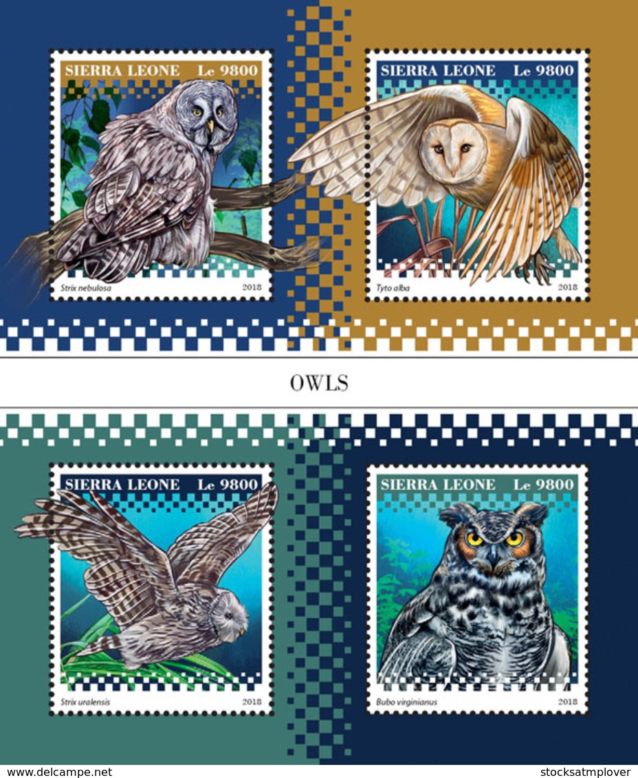 Sierra Leone   2018 Fauna   Owls S201812 - Sierra Leone (1961-...)