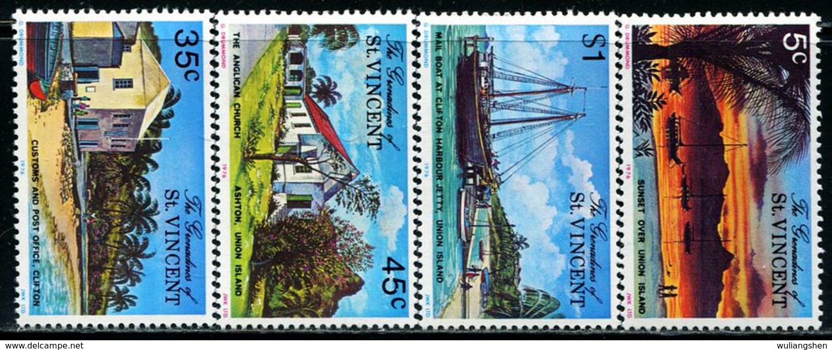 BG2619 St. Vincent 1976 Port Building And Waterfront Ship 4V MNH - Other & Unclassified