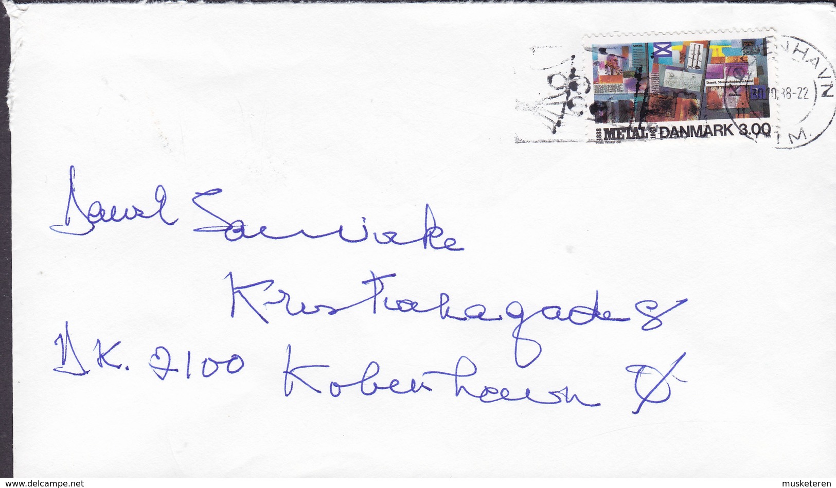 Denmark Hambros Allé 29, HELLERUP Slogan Flamme KØBENHAVN 1988 Cover Brief Dansk Metal Stamp (2 Scans) - Briefe U. Dokumente