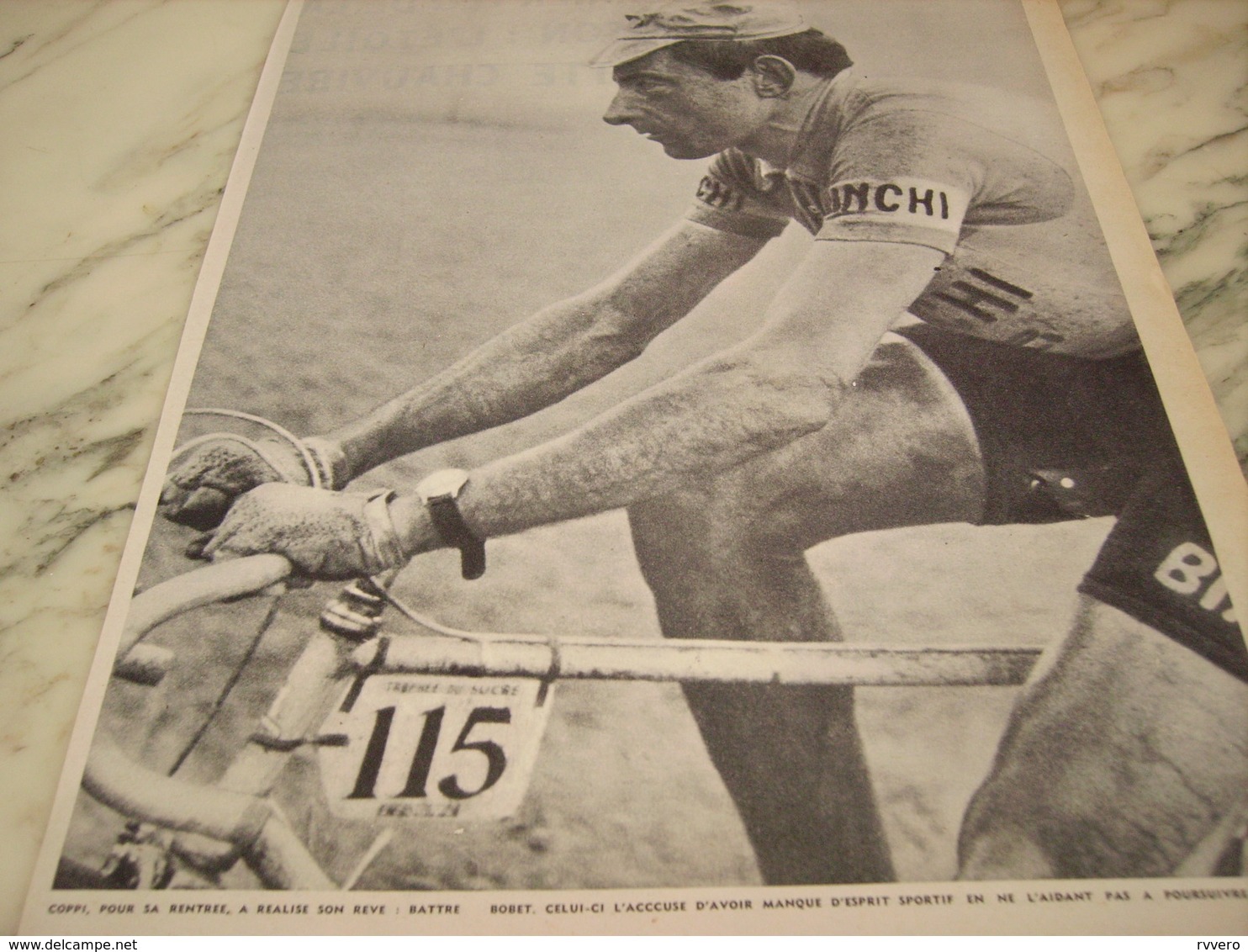 ANCIENNE PHOTO COPPI TOUR DE FRANCE 1955 - Autres & Non Classés