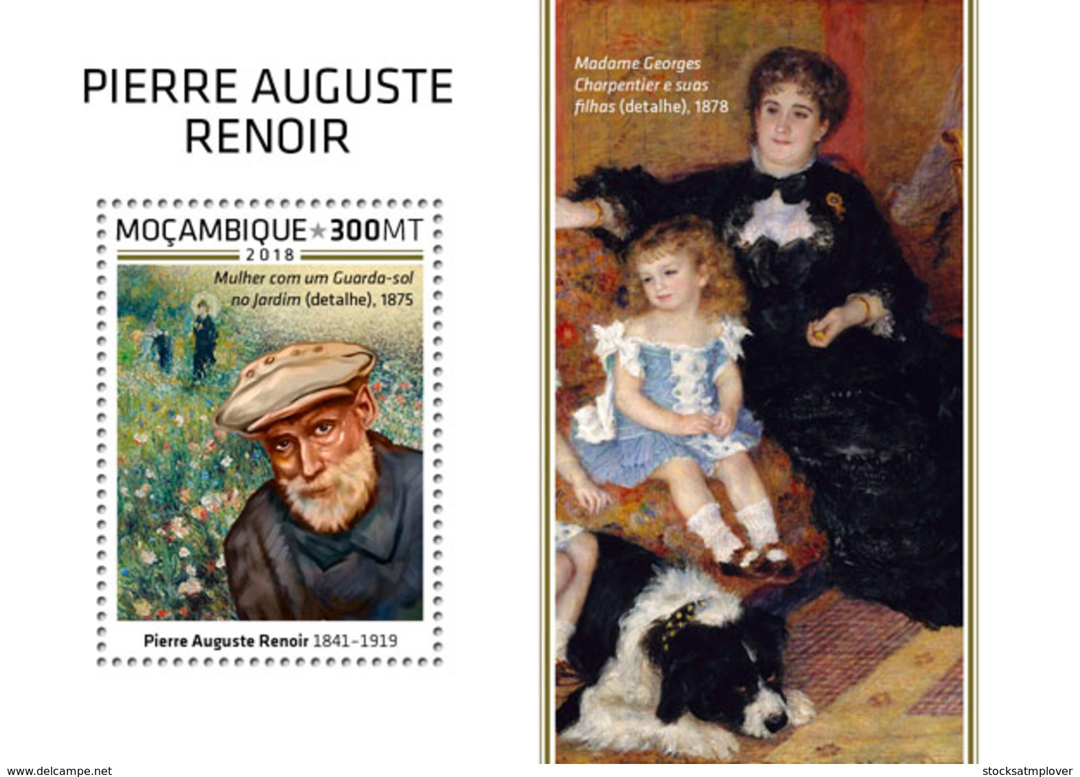 Mozambique  2018   Pierre Auguste Renoir Paintings     S201812 - Mozambique