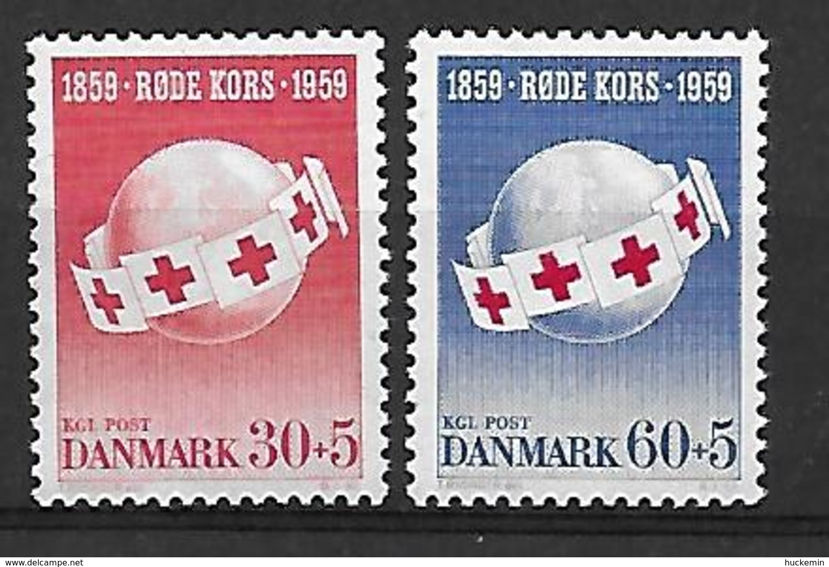 Dänemark 1959  Mi 375 - 376  100 Jahre Rotes Kreuz  Pfr. - Ungebraucht