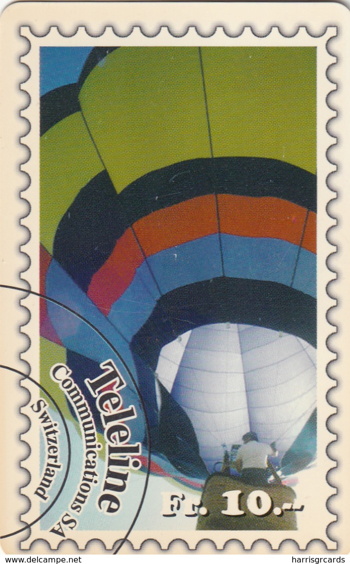 SWITZERLAND - Balloon On Stamp , Teleline Prepaid Card Fr.10, Used - Schweiz