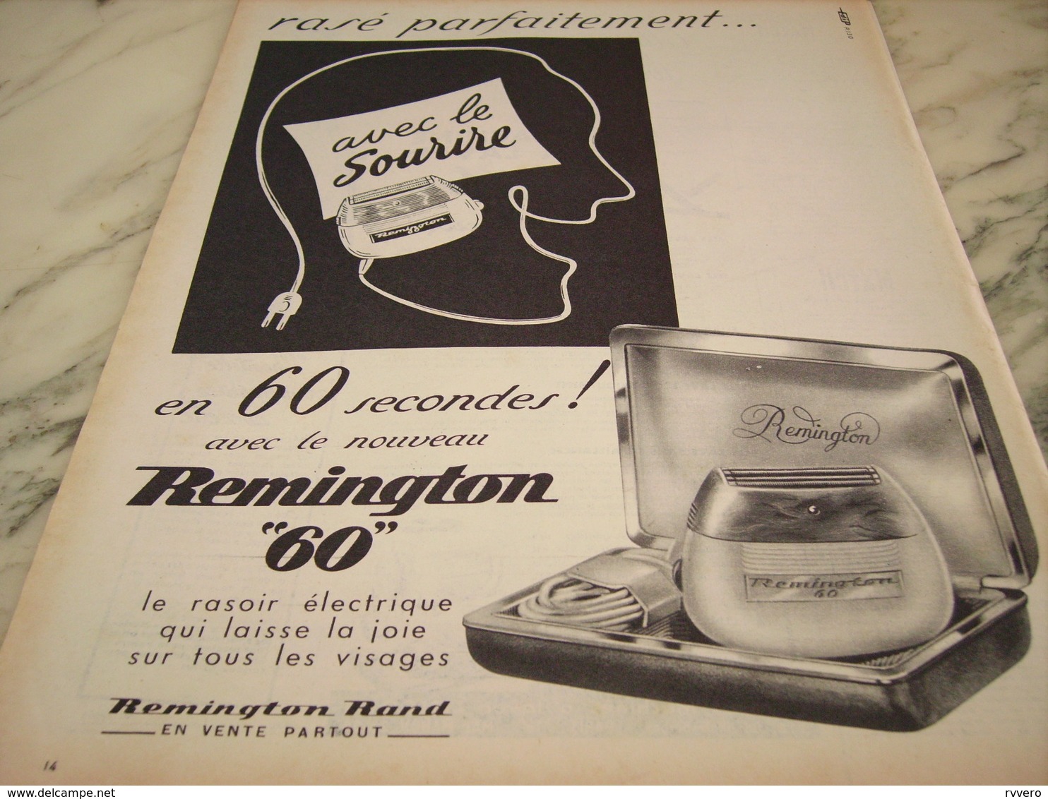 ANCIENNE PUBLICITE  RASOIR ELECTRIQUE REMINGTON    1955 - Autres & Non Classés