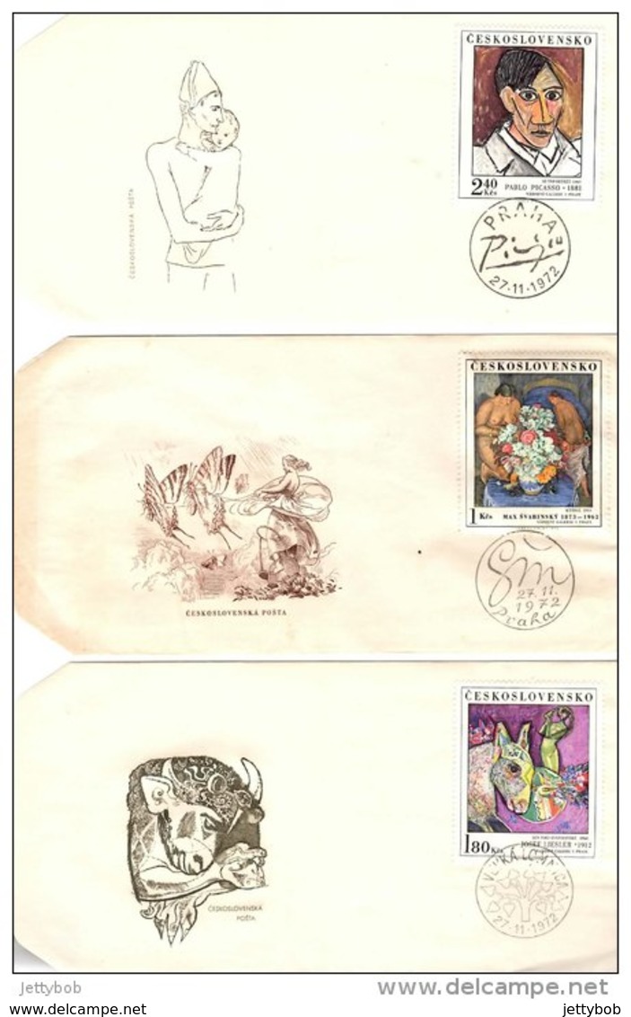 1972 Art Unaddressed FDC X 3 - FDC