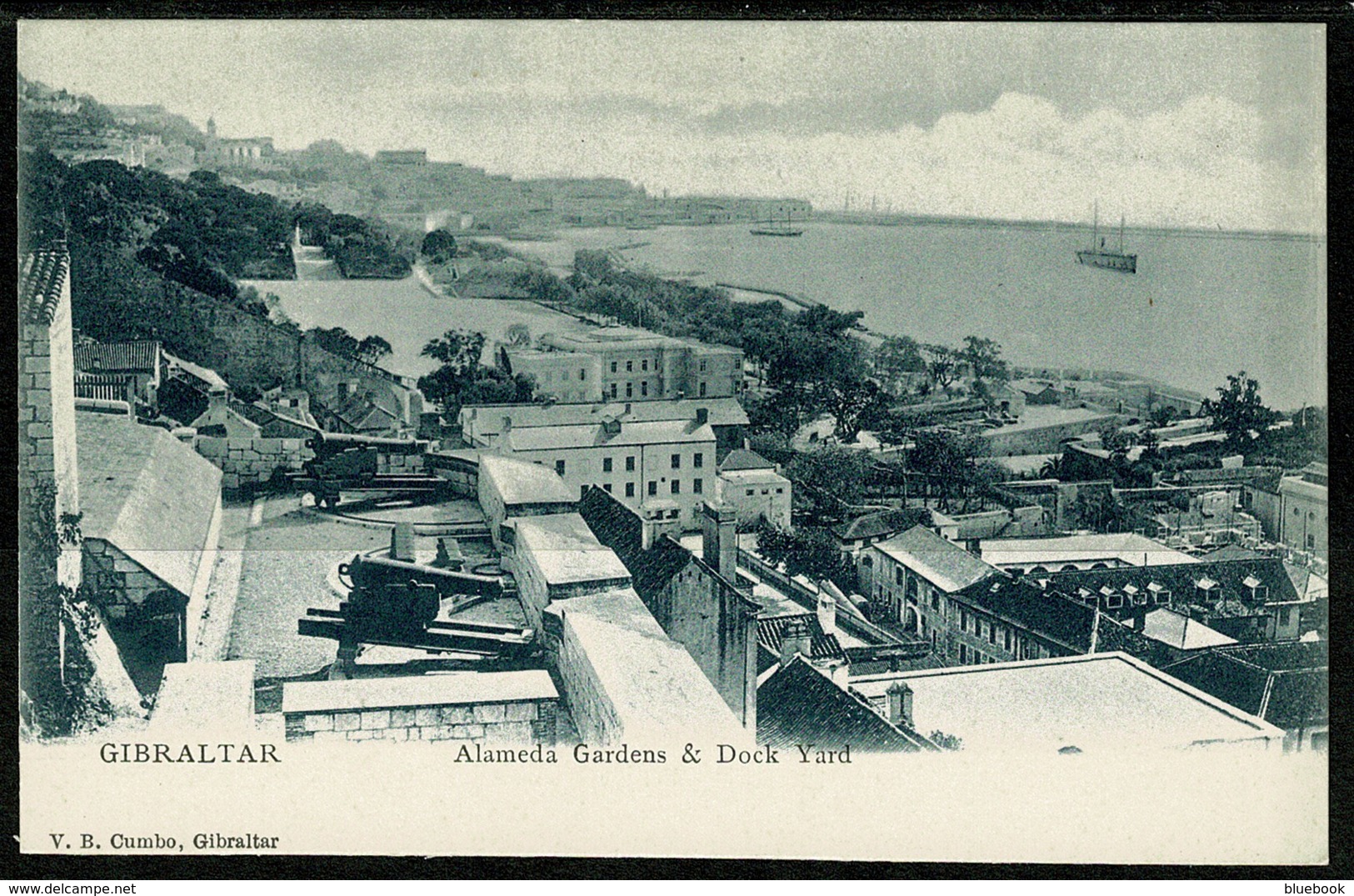 Ref 1265 - Early Cumbo Postcard - Alameda Gardens & Dock Yard - Gibraltar - Gibraltar