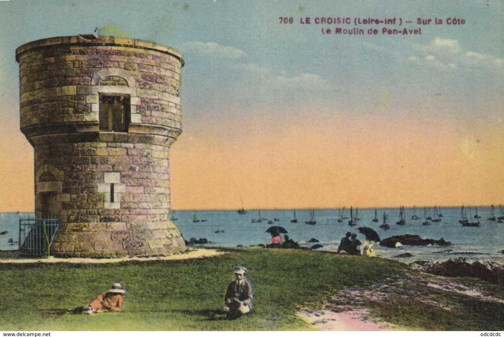 LE CROISIC Sur La Cote Le Moulin De Pen Aval Colorisée  RV - Pornic