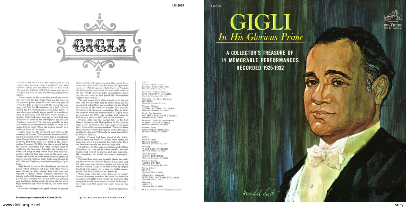 Superlimited Edition CD Beniamino Gigli. IN HIS GLORIOUS PRIME. RCA - Oper & Operette