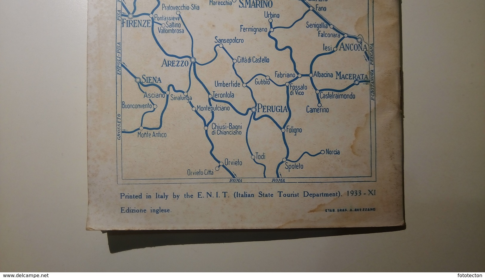 ENIT - Mappa, Cartina Geografica - Map - San Marino - Dépliant, Brochure - Anni '30 - Dépliants Turistici