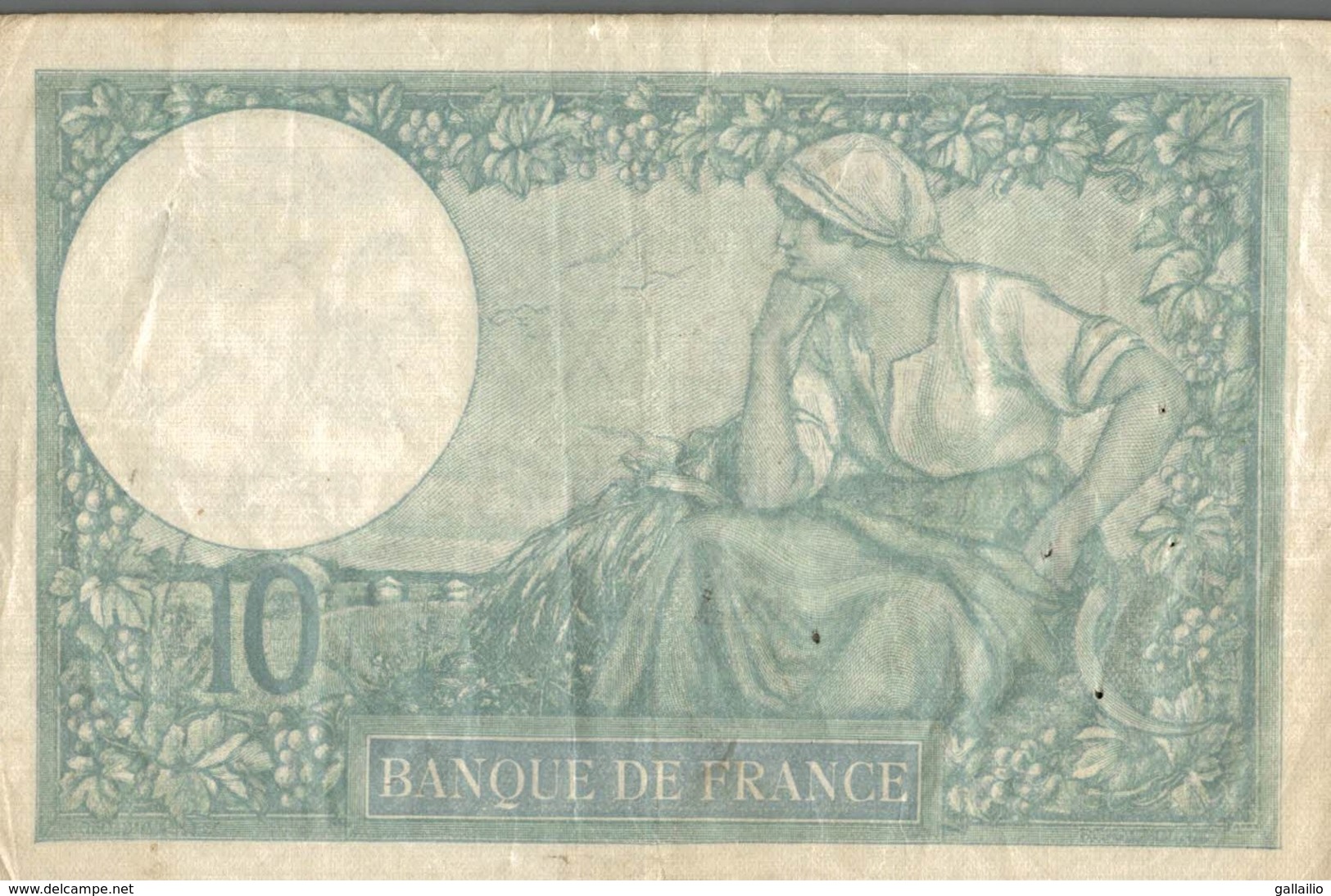 BILLET DE 10 FRANCS DE 1939 - 10 F 1916-1942 ''Minerve''