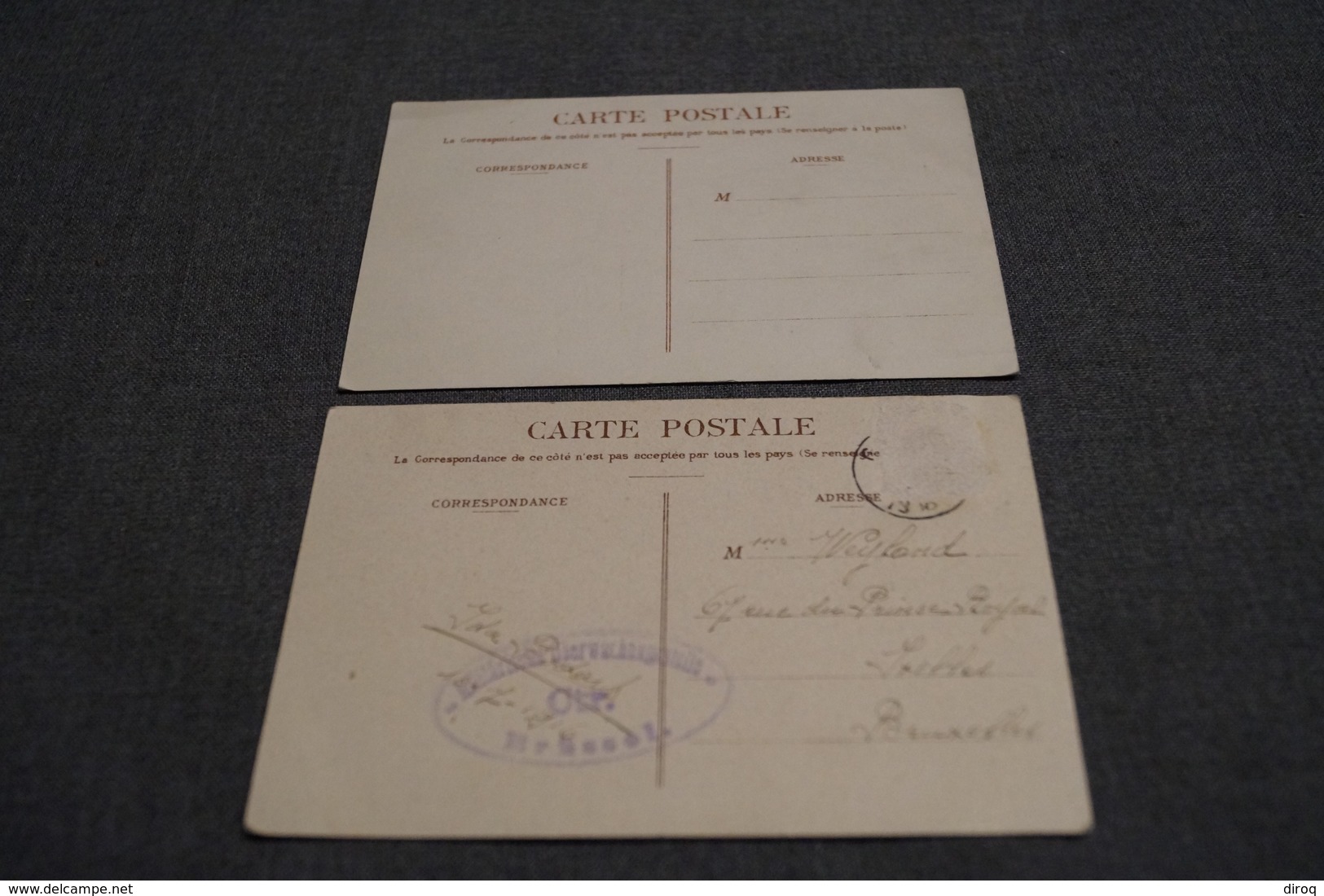 2 Cartes,Genval,maison Les Vacances,oblitération Militaire 1918,collection,RARE,ancienne Carte Postale - Rixensart