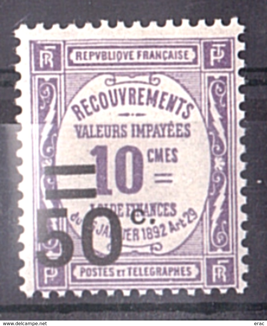 1926 - Surcharge Décalée Sur Timbre-taxe N° 51 - Neuf * - Neufs