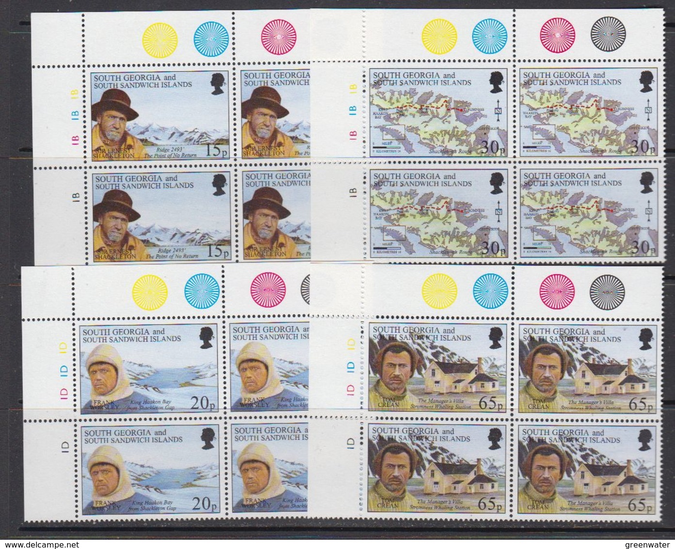 South Georgia 1996 Shackleton's Trek 4v Bl Of 4  (corners)  ** Mnh (41736F) - Zuid-Georgia