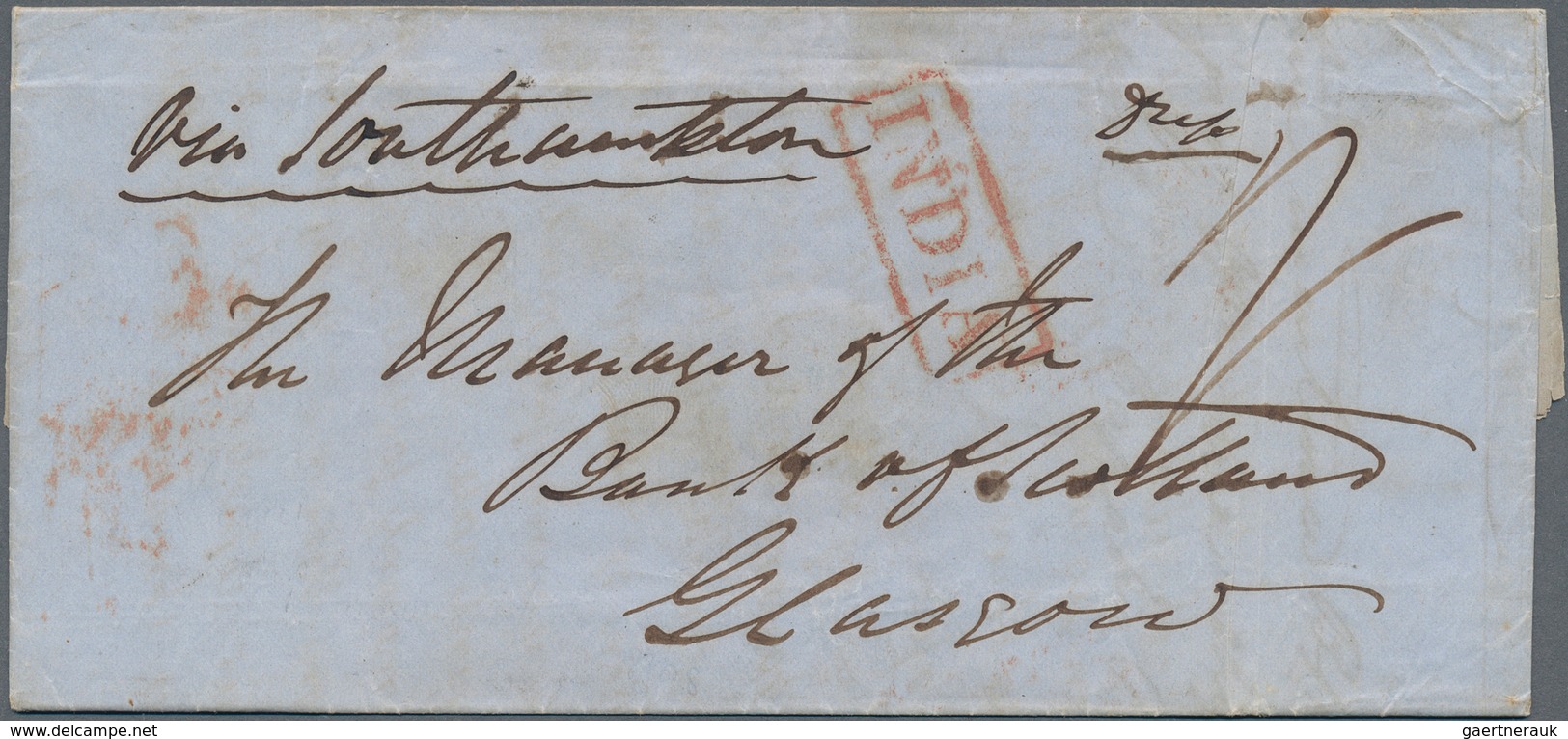 Birma / Burma / Myanmar: 1853. Stampless Envelope Addressed To Scotland Written From Moulmein Dated - Myanmar (Birma 1948-...)