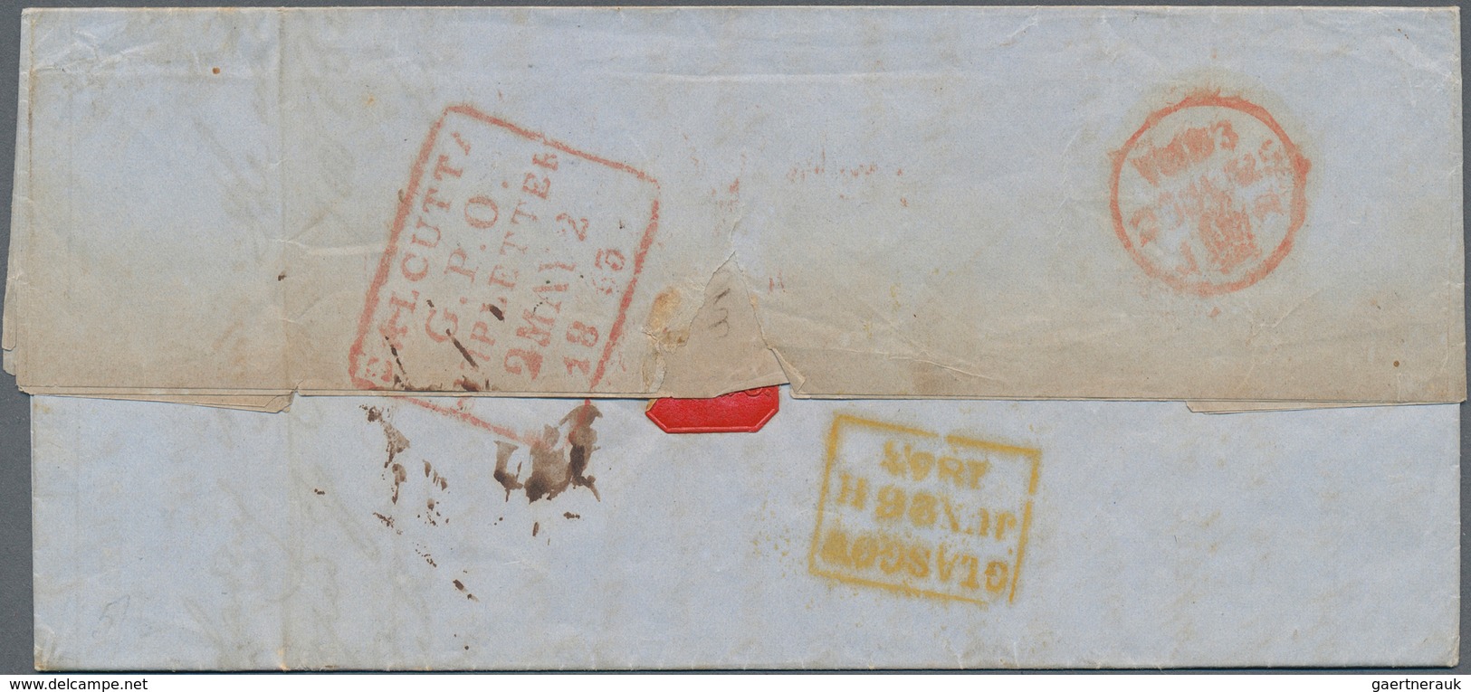 Birma / Burma / Myanmar: 1853. Stampless Envelope Addressed To Scotland Written From Moulmein Dated - Myanmar (Birma 1948-...)