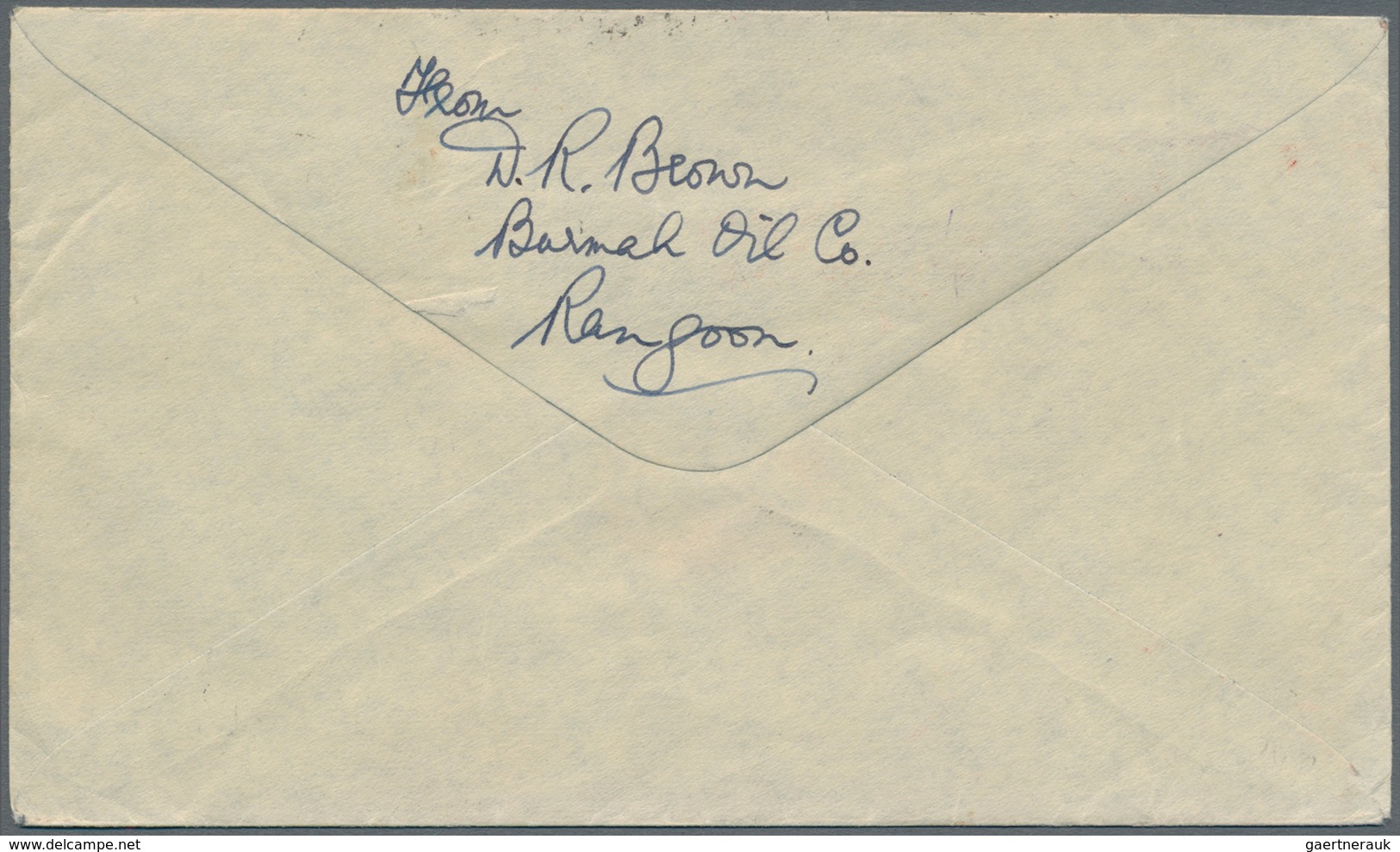 Birma / Burma / Myanmar: 1940. Air Mail Envelope Addressed To Batavia, Netherlands Indies Bearing Bu - Myanmar (Birma 1948-...)