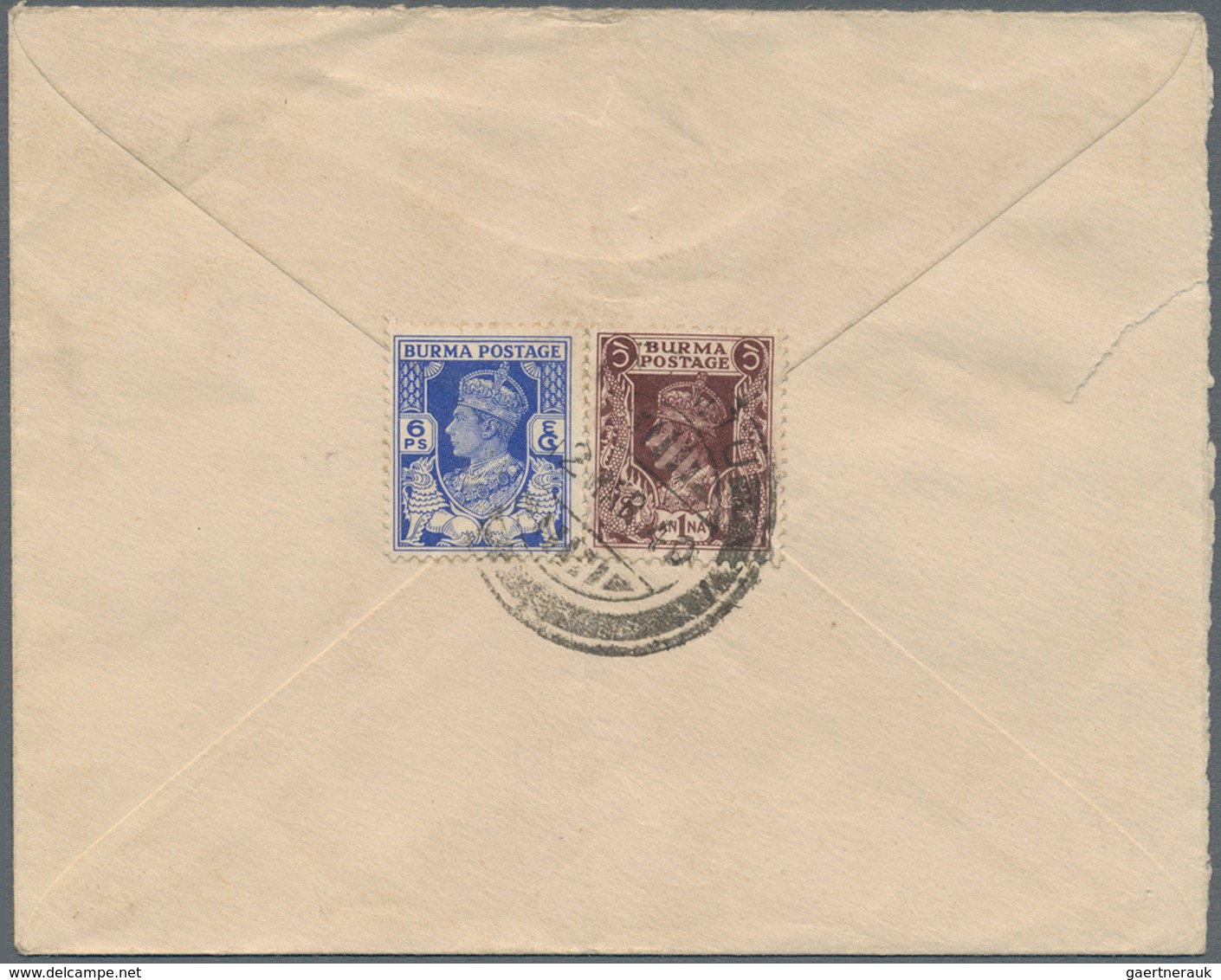 Birma / Burma / Myanmar: 1940. Air Mail Postal Stationery Envelope 'one Anna Brown Upgraded (on Reve - Myanmar (Birma 1948-...)
