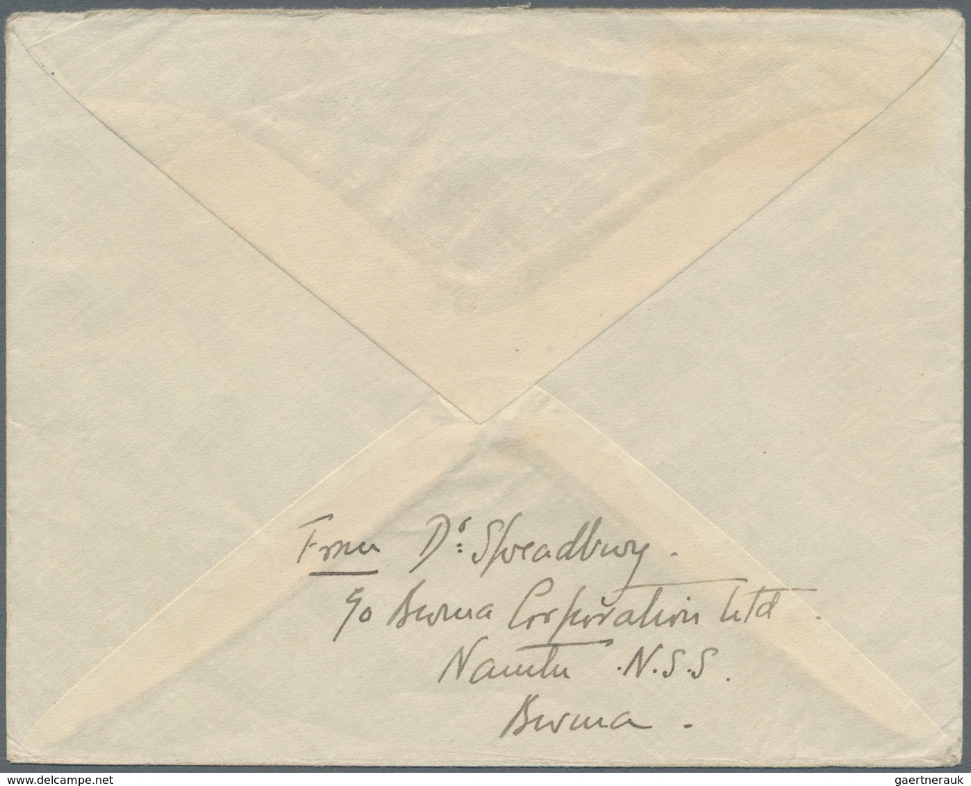 Birma / Burma / Myanmar: 1941. Air Mail Envelope Endorsed 'Burma-USA-United Kingdom' Addressed To En - Myanmar (Birma 1948-...)