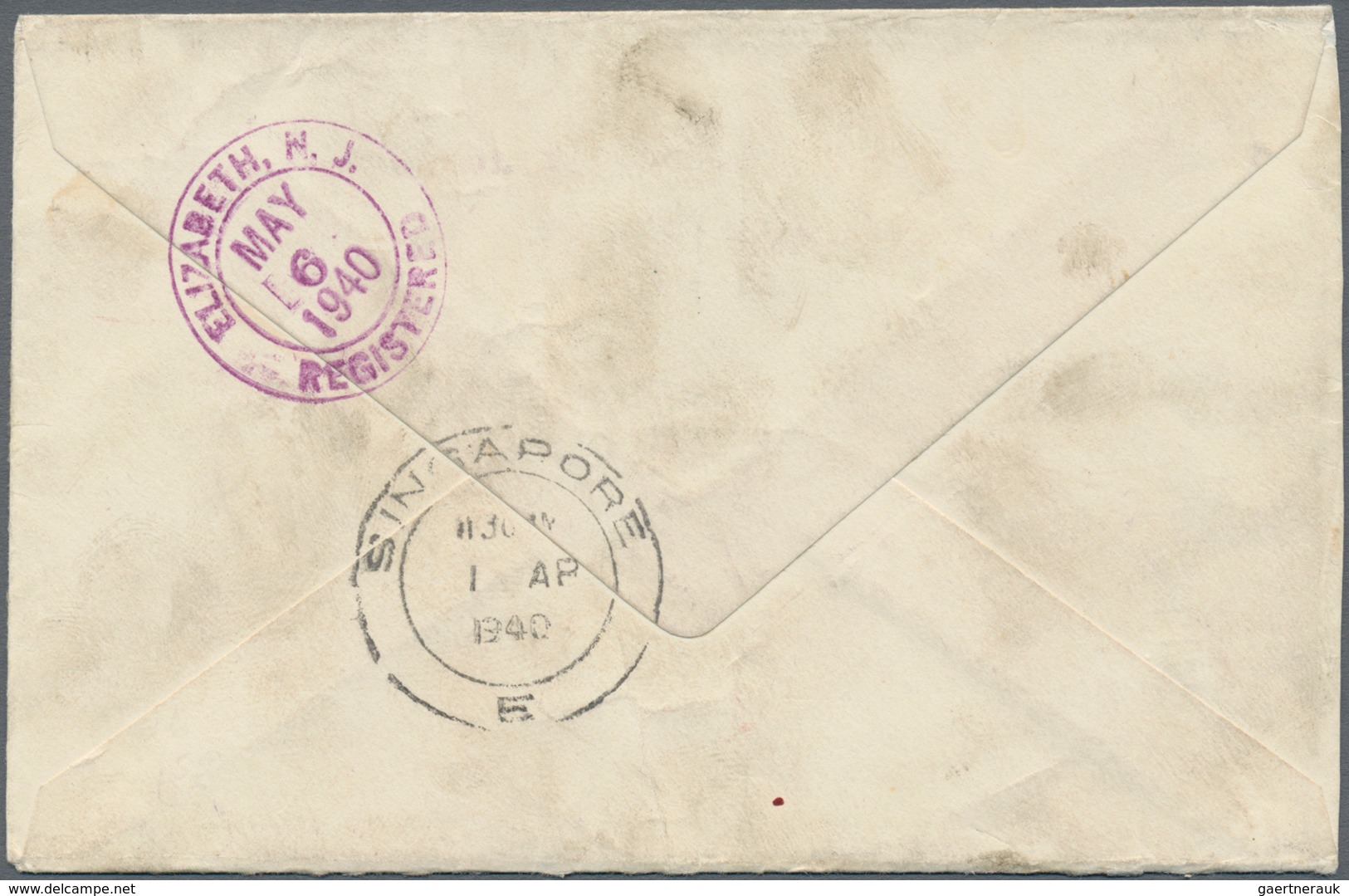 Brunei: 1940. Registered Envelope Addressed To The United States Bearing Brunei SG 75, 30c Black And - Brunei (1984-...)