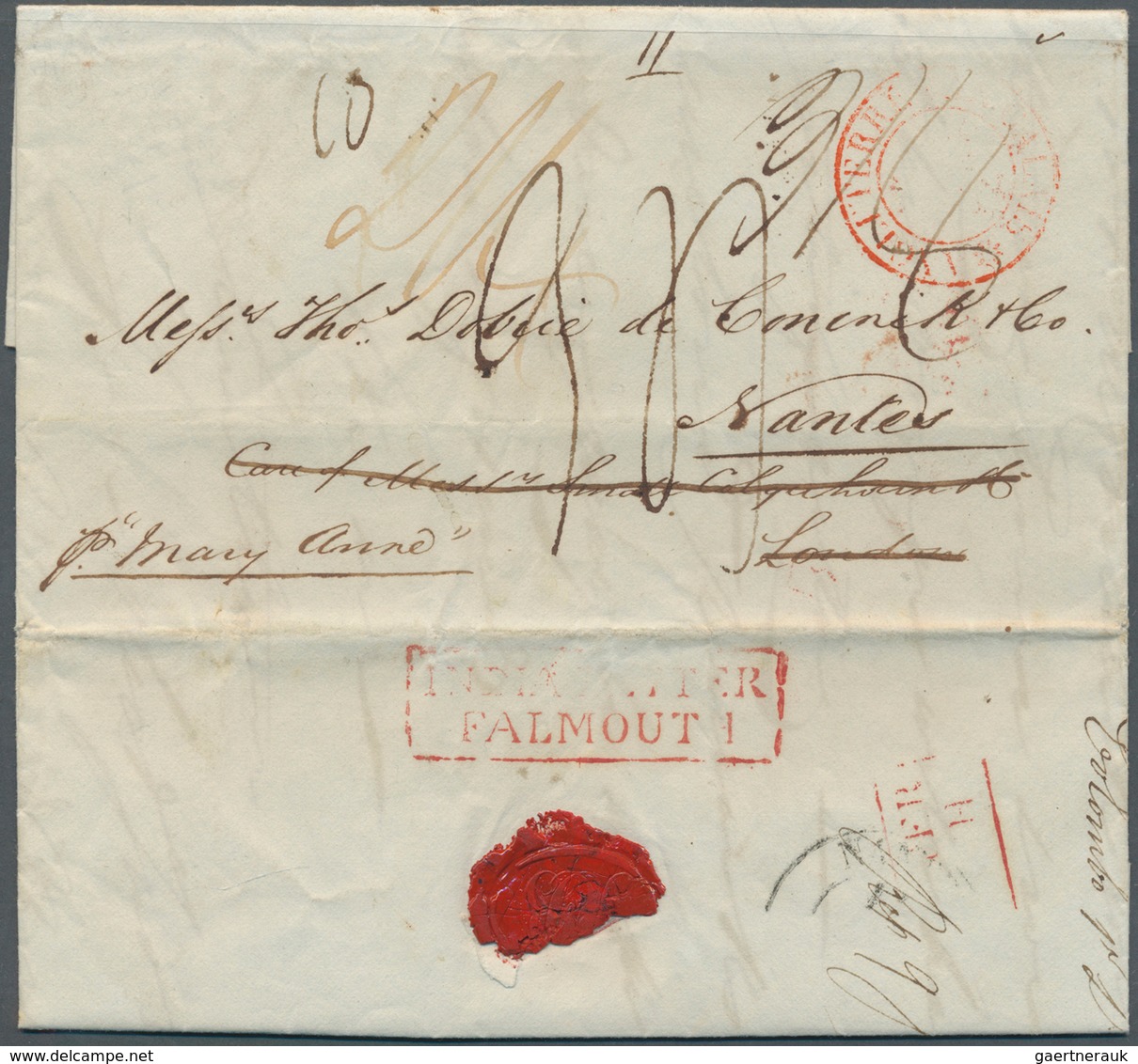 Ceylon / Sri Lanka: 1835. Pre-stamp Envelope Written From Colombo Dated '12th Nov 1835' Addressed To - Sri Lanka (Ceylon) (1948-...)