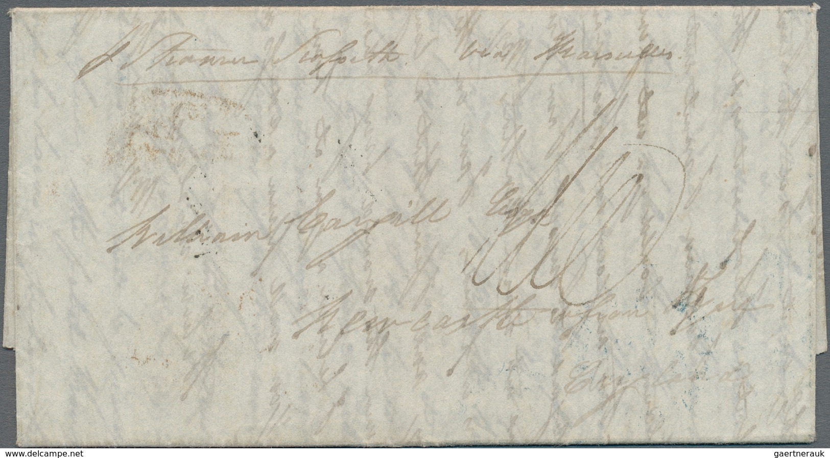 Ceylon / Sri Lanka: 1847, Entire From COLOMBO Addressed To Newcastle On Tyne, Rate 1/10 D With Super - Sri Lanka (Ceilán) (1948-...)
