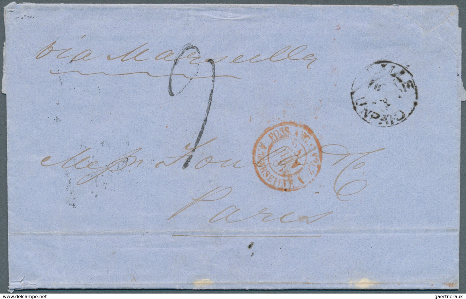 Ceylon / Sri Lanka: 1863. Stampless Envelope Written From 'Point De Galle A Caylon' Dated '29th Mai - Sri Lanka (Ceylon) (1948-...)