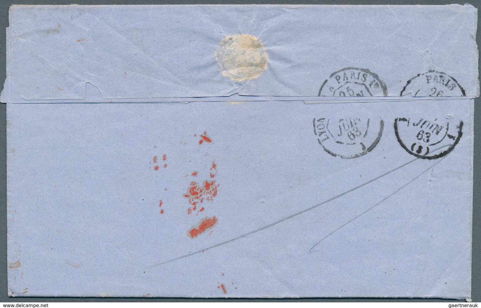 Ceylon / Sri Lanka: 1863. Stampless Envelope Written From 'Point De Galle A Caylon' Dated '29th Mai - Sri Lanka (Ceylon) (1948-...)