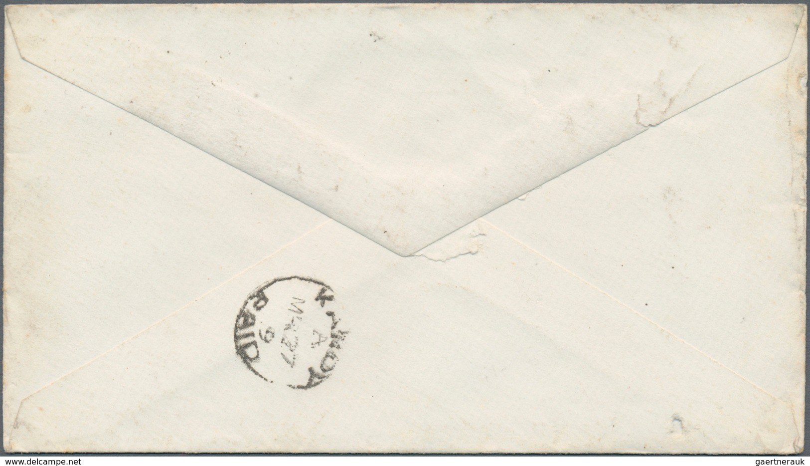 Ceylon / Sri Lanka: 1879. Ceylon Postal Stationery Envelope 'Four Cents' Grey Upgraded With SG 122, - Sri Lanka (Ceylon) (1948-...)