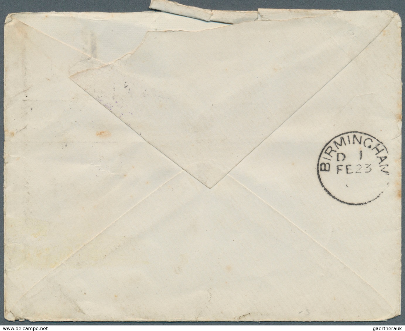 Ceylon / Sri Lanka: 1883. Seaman's Envelope (roughly Opened) Endorsed By 'M. Sullivan, Shilled Shop' - Sri Lanka (Ceylon) (1948-...)