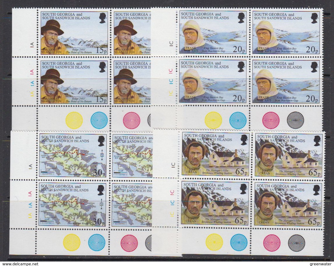 South Georgia 1996 Shackleton's Trek 4v Bl Of 4  (corners) ** Mnh (41738A) - Zuid-Georgia