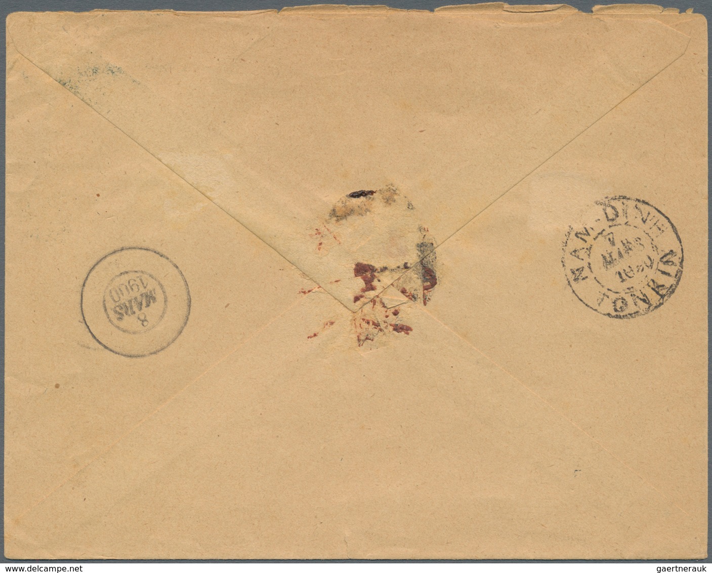 Französisch-Indochina: 1900. Charged Official Mail Stamp-less Envelope Addressed To Hanoi Headed 'Po - Brieven En Documenten