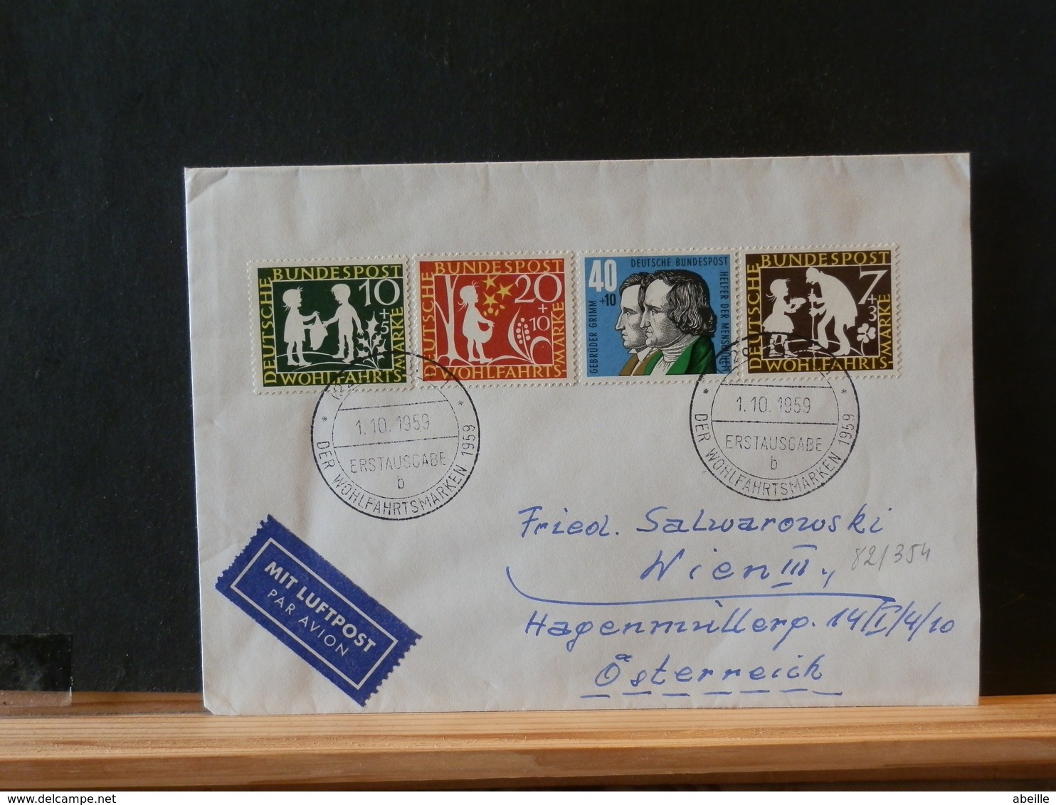 82/354 LETTRE  ALLEMAGNE  1959 - Storia Postale