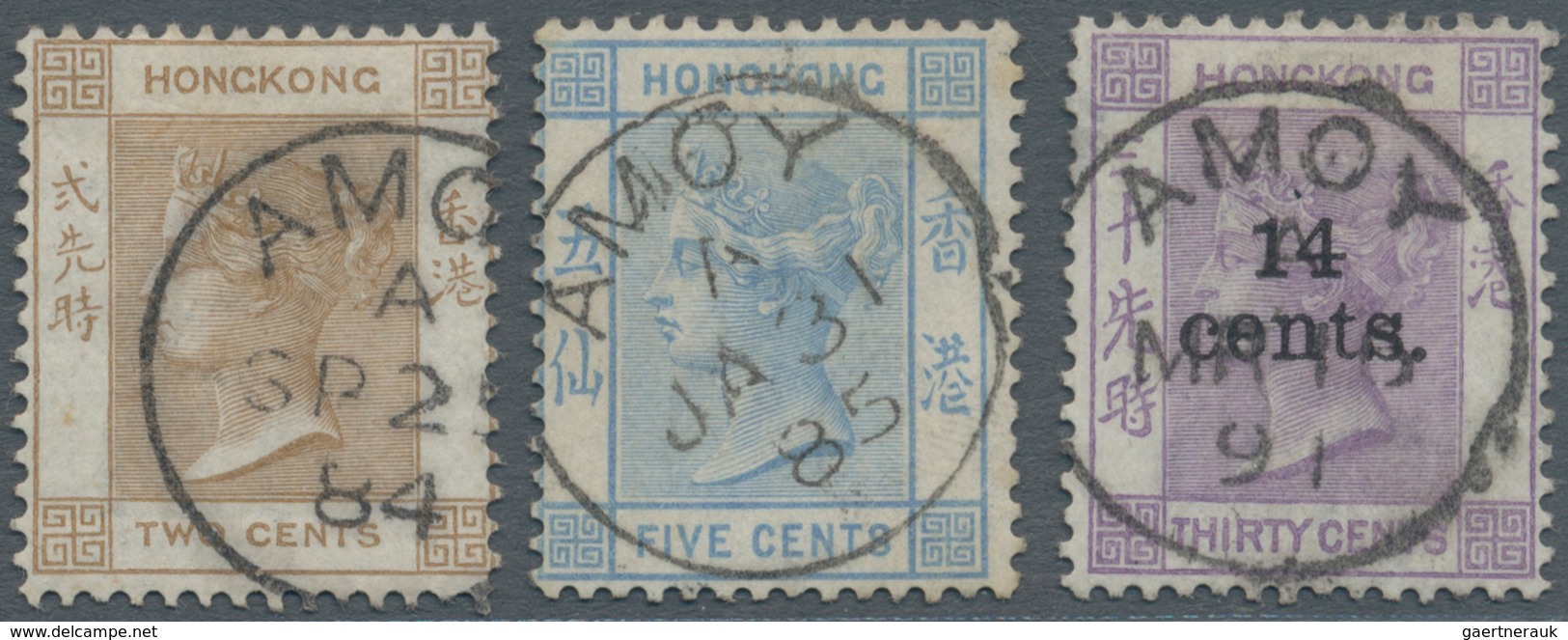 Hongkong - Treaty Ports: 1863/91. Queen Victoria SG 8, 2c Brown, SG 8, 5c Blue And SG 44, 14c On 30c - Other & Unclassified