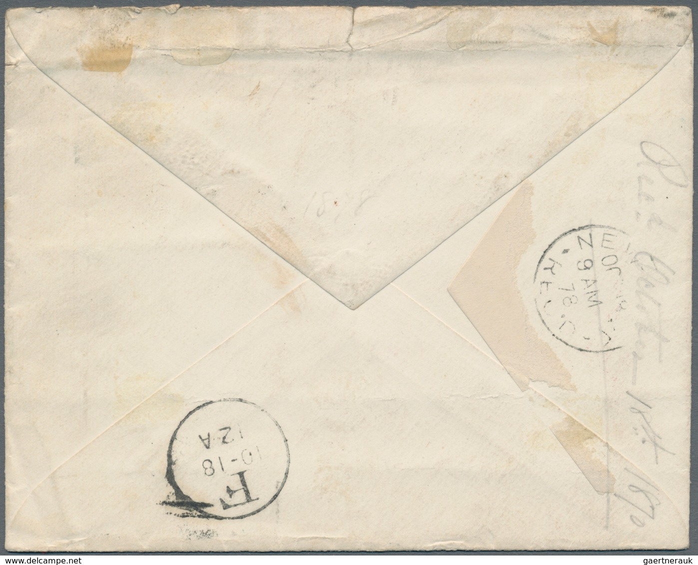 Hongkong - Treaty Ports: 1884. Envelope (creased, Small Tear At Top) Addressed To New York Bearing H - Andere & Zonder Classificatie
