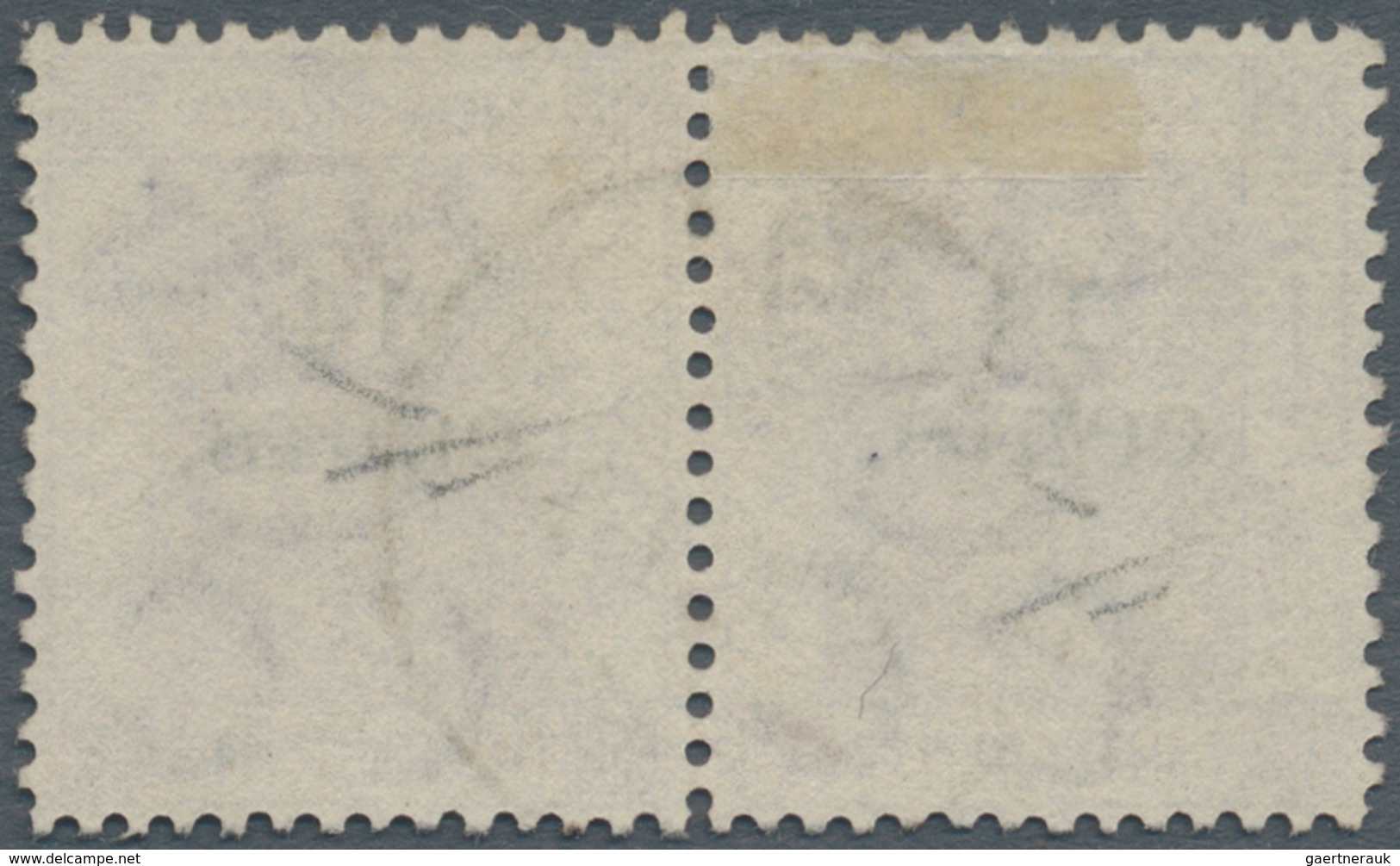 Hongkong - Treaty Ports: 1891. Queen Victoria SG 44, 14c On 30 C Mauve (pair), Watermark CC, Tied By - Sonstige & Ohne Zuordnung