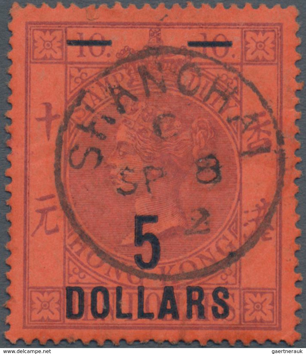 Hongkong - Treaty Ports: Shanghai, 1891, Postally Used Fiscals, $5/$10 Red Canc. "SHANGHAE C SP 18 9 - Other & Unclassified