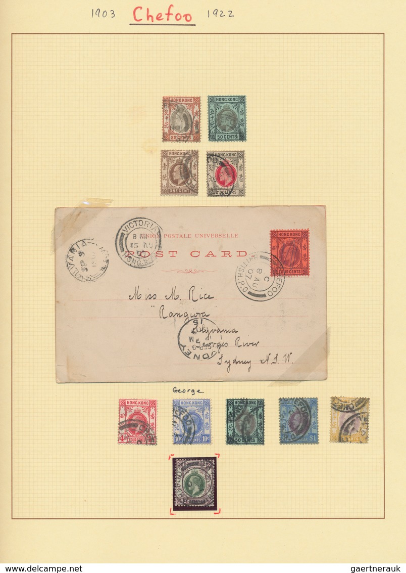 Hongkong - Treaty Ports: Chefoo/Tientsin 1903/22, QV-KGV Study Of Postmarks On One Page Each: Chefoo - Other & Unclassified