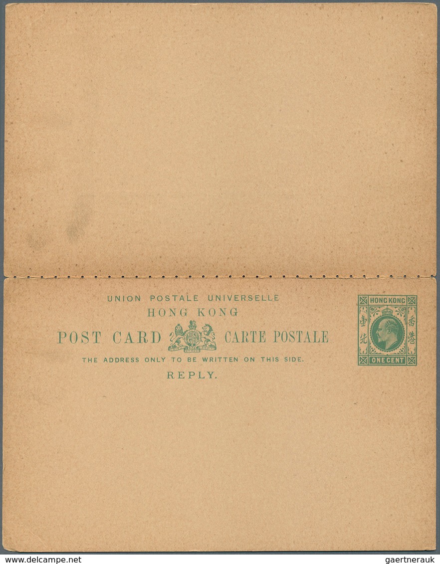 Hongkong - Besonderheiten: 1907. Hong Kong Postal Stationery Double Reply Card 1c Green Upgraded Wit - Otros & Sin Clasificación