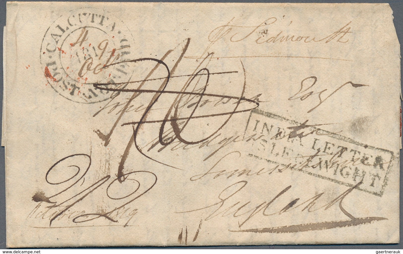 Indien - Vorphilatelie: 1819. Pre-stamp Envelope Written From Calcutta Dated 'Oct 4th 1819' Addresse - ...-1852 Voorfilatelie
