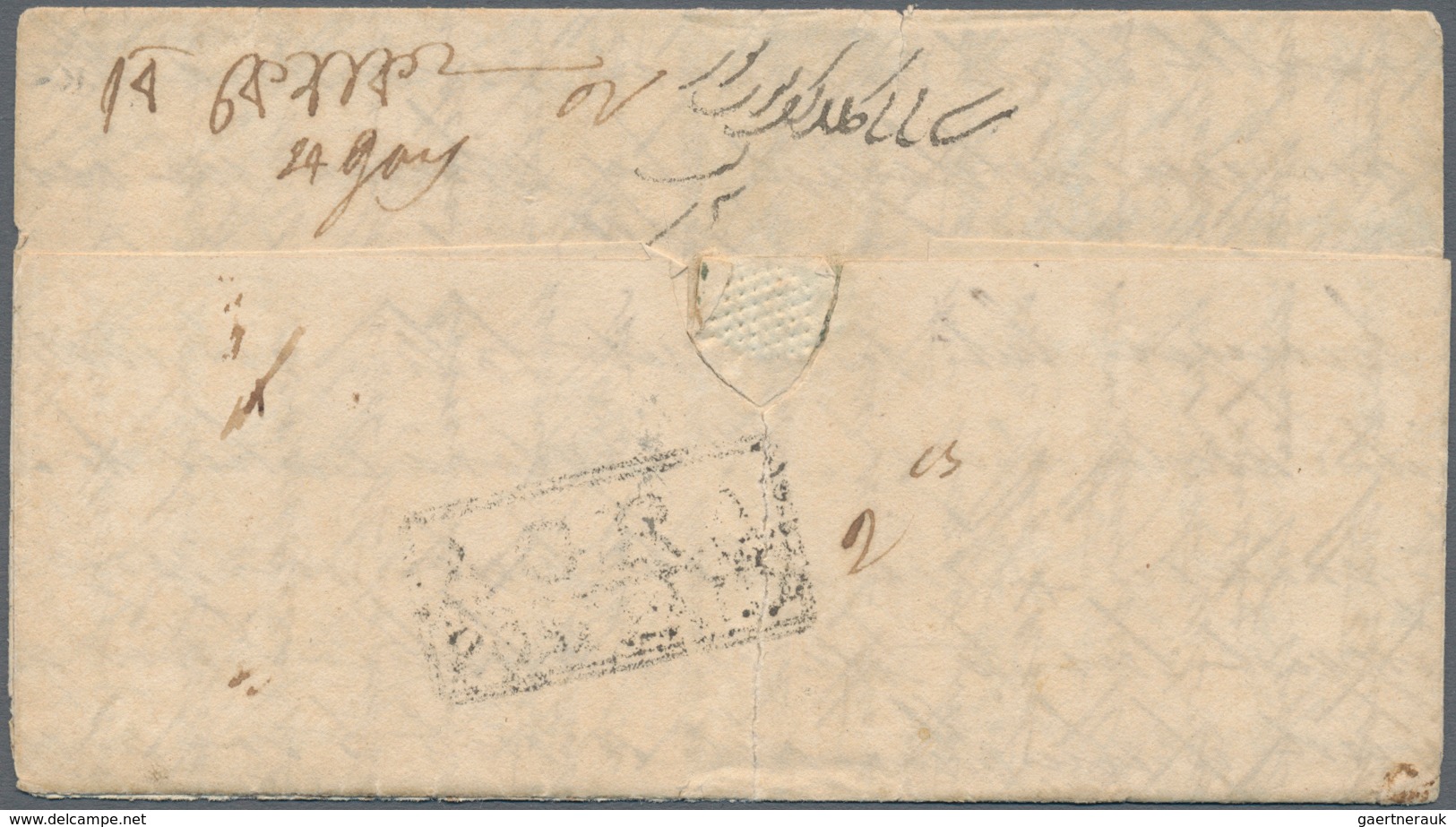Indien - Vorphilatelie: 1826. Stamp-less Folded Letter Written From 'The Customs House' Dated '4th J - ...-1852 Voorfilatelie