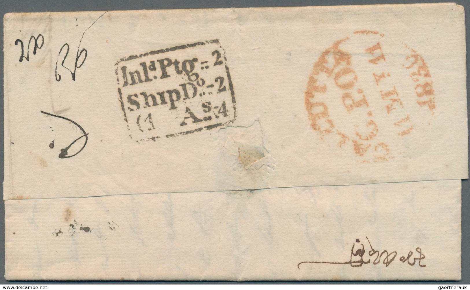 Indien - Vorphilatelie: 1827/1830, Two Entire Letters From London To Calcutta, With The First One Da - ...-1852 Prephilately