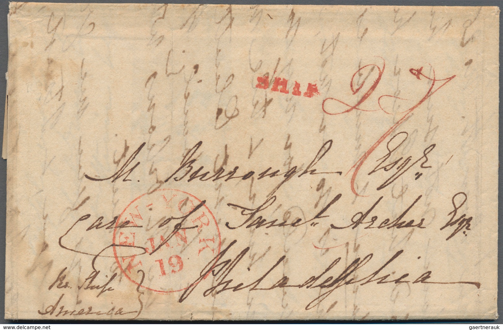 Indien - Vorphilatelie: 1833 Desination USA: Folded Letter From Calcutta To Philadelphia, PA Dated I - ...-1852 Voorfilatelie