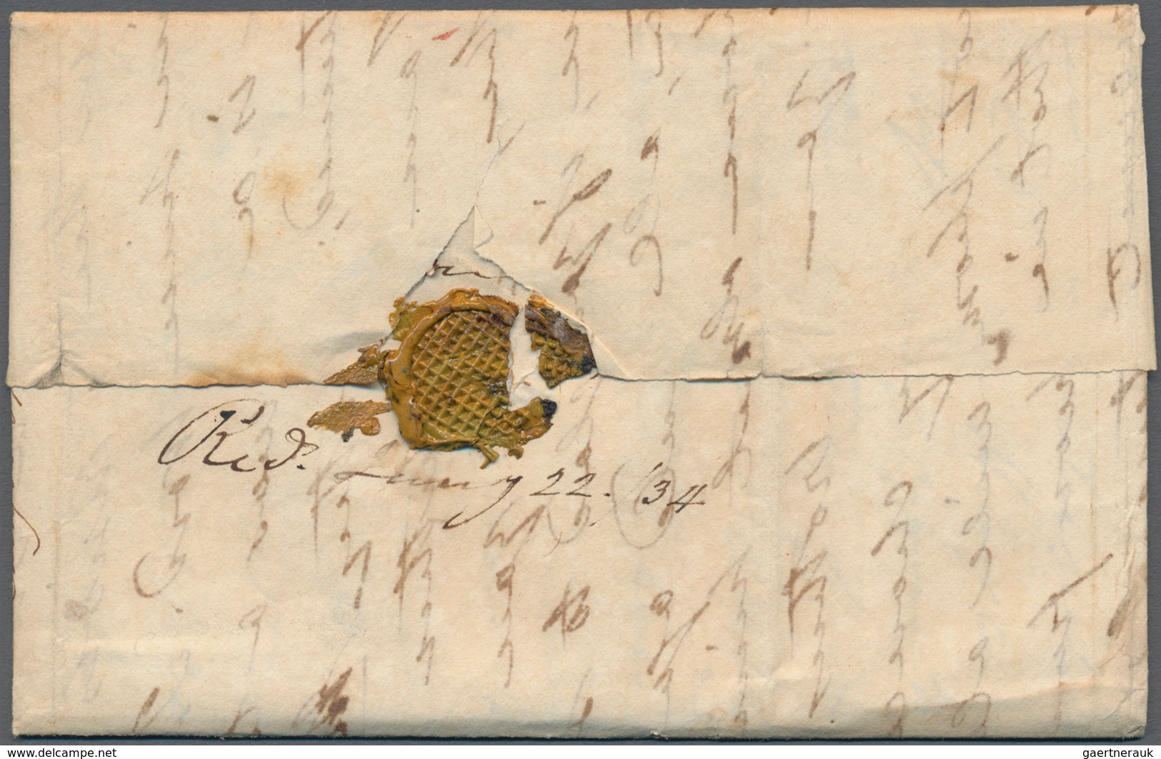 Indien - Vorphilatelie: 1833 Desination USA: Folded Letter From Calcutta To Philadelphia, PA Dated I - ...-1852 Voorfilatelie