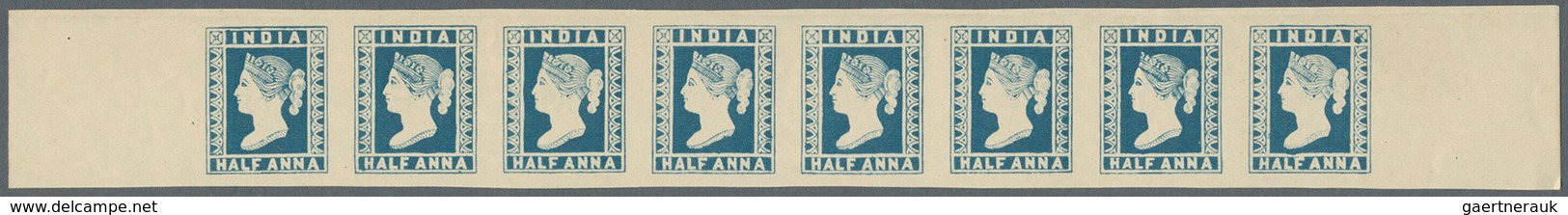 Indien: 1854/1894 Lithographic Transfer Of The ½a. Essay With Crosses In Upper Corners, Printed In B - 1852 Provincia De Sind