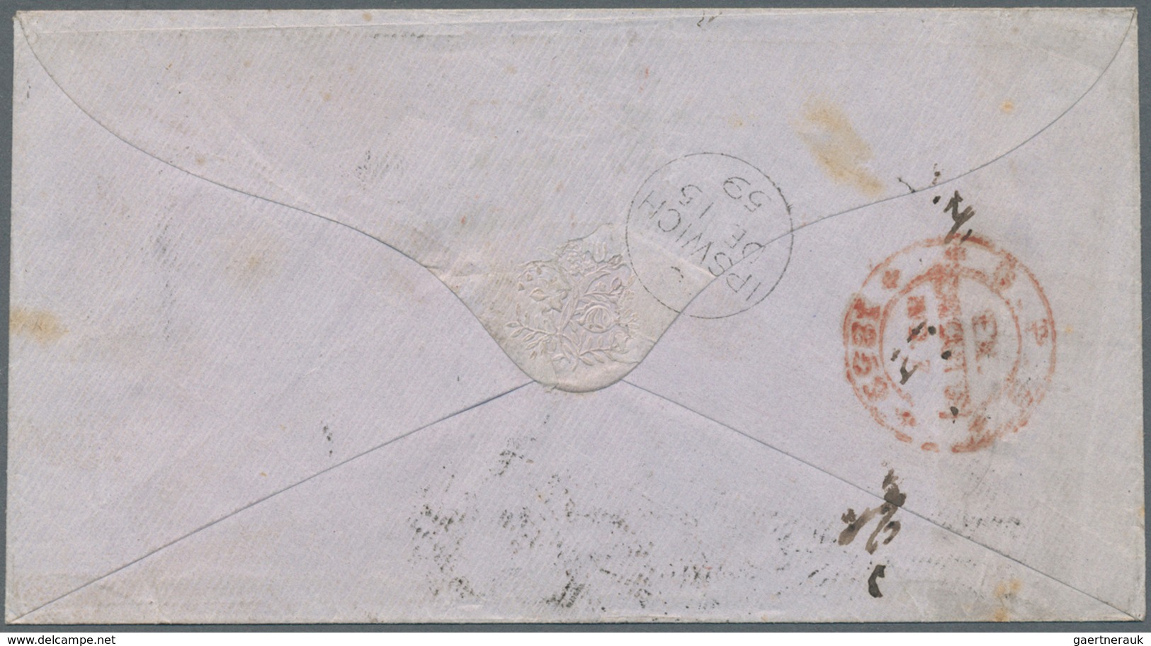 Indien: 1859-61, Two Letters To England Bearing 4A Black (2) And 8A As Single, Very Fine And Attract - 1852 District De Scinde